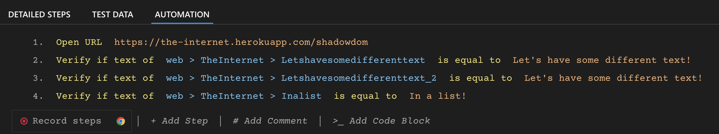 Shadow DOM Sample code